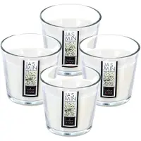 Atmosphera Candles Geurkaars - 4x - in glas - jasmijn aroma - 40 branduren - 13 x 12 cm - woondecoratie - geurkaarsen