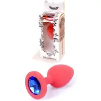 Bossoftoys Butt plug - Anaal plug- Jawellery Red- 100% Siliconen PLUG Small- Blue Diamond