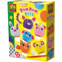 SES Creative Pompon Vriendjes - Dieren Knutselen met Vilt en Lijm - Vanaf 3 Jaar - Schoencadeautjes Sinterklaas