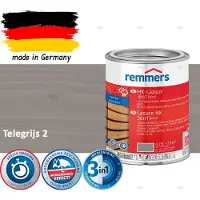 Remmers HK Lazuur 3-in-1 [plus] Telegrijs 2 - Premium Houtbeits voor Buiten | Transparant, Sneldrogend, Oplosmiddelarm | 0,75Liter