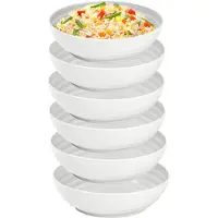 PlasticForte Rond bord/camping - 6x - diep bord/schaaltje - D19 x H5.5 cm - creme wit - kunststof - soepborden - onbreekbaar servies