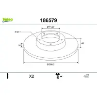 Valeo 186579 Remschijf