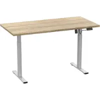 VCM LonaE bureau elektrische hef- en daalfunctie 160x80x71-120cm eik decor, zilverkleurig.