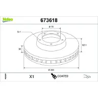 Valeo 673618 Remschijf