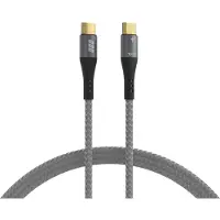 Efbe-Schott USB-C-kabel 100W PD 3.0 5A E-Marker-chip 3m grijs, gouden contacten textielcoating