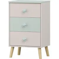 En.casa Kindernachtkastje Sandnes wit en mintgroen 62x38x30 cm []