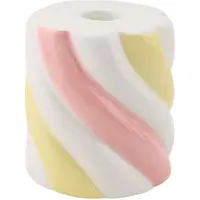House Vitamin Candle holder marshmellow dolomite yellow/pink/ white 8,5x8,5x9cm