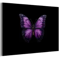 MuchoWow Aluminium schilderij 180x120 cm - Wanddecoratie metaal - Vlinder - Paars - Levendig - Metalen muurdecoratie woonkamer - Decoratie industrieel - Foto op dibond - Industriële accessoires slaapkamer