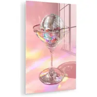 MuchoWow Glasschilderij 120x180 cm - Schilderij acrylglas - Martiniglas - Discobal - Fonkelende lichtvlekken - Foto op glas - Muurdecoratie woonkamer - Wanddecoratie slaapkamer - Schilderijen