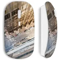 MANIACASE Draadloze Muis - - Straatbeeld - Wit - Inclusief wifi USB-stick - Compatibel met Mac en PC