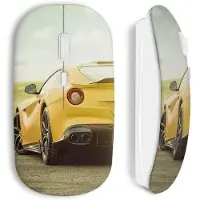 MANIACASE Draadloze Muis - - Luxe Auto - Geel - Compatibel met Mac en PC - USB wifi