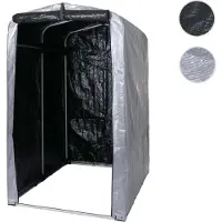 Mendler Fietsenstallingsgarage HWC-N61, foliegarage, opberggarage, garagedak, aluminium, UV-bescherming, waterdicht, 201x121x201 cm, kleur: zilver