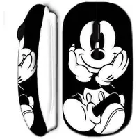 MANIACASE Draadloze Muis - Disney - Mickey - Zwart en Wit - Compatibel met Mac en PC - USB Wifi