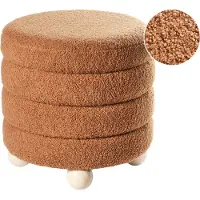 Beliani CHILLY - Poef - Goudbruin - Bouclé