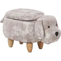 Beliani DOGGY - Hocker - Beige - Fluweel