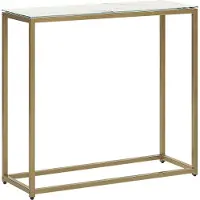 Beliani DELANO - Consoletafel - Goud/Wit - Veiligheidsglas