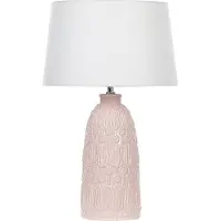 Beliani Tafellamp, Valgomoji lempa Beliani Lampa valgomoji keraminė rožinė AROMPA
