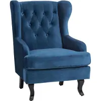 Beliani ALTA - Chesterfield fauteuil - Blauw - Fluweel