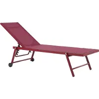 Beliani PORTOFINO - Strandstoel - Rood - Aluminium