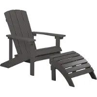 Beliani ADIRONDACK - Tuinstoel met voetenbank - Grijs - Kunsthout