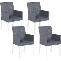 Beliani BACOLI - Tuinstoel set van 4 - Grijs - Polyester
