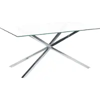 Beliani CORA - Eettafel - Zilver - 160 x 90 cm - Glas