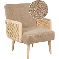 Beliani HOJBY - Fauteuil - Zandbeige - Bouclé