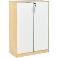 Beliani ZEHNA - Kantoorkast - Lichtbruin/Wit - 117 cm - Vezelplaat