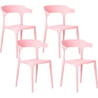 Beliani GUBBIO - Eetkamerstoel set van 4 - Roze - Kunststof