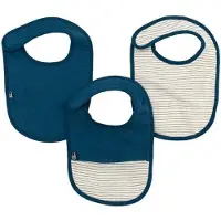 DOMIVA - Slabbetjes set van 3 - Katoenen gaas en badstof - Indigo (3 stuks)
