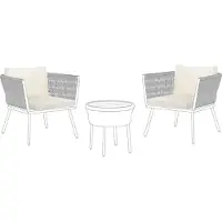 Beliani GARGANO - Tuinkussenhoezen set - Lichtbeige - Polyester