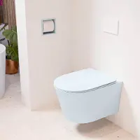 Mondiaz LAVIE hangend toilet single fire rimless diepspoel Clay, Toiletzitting met quick-release & softclose Clay