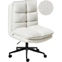 Beliani ADDISON - Bureaustoel - Wit - Bouclé
