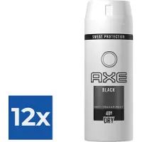 Axe Deospray Black Dry - 150 ml - Voordeelverpakking 12 stuks