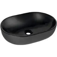 Sapho Rondane keramische waskom 60x42cm zwart mat