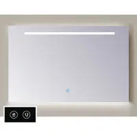 Sanicare Spiegel tutti 90 cm met led 1 horizontale strook en ambi onder en spiegelverwarming