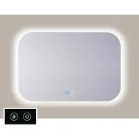 Sanicare Tutti SAAT rechthoekig met afgeronde hoeken met verwarming ,verlichting rondom en touch bediening 60cm