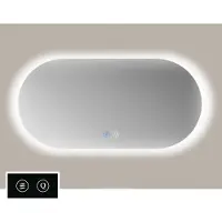 Sanicare Spiegel TuTTi Ovaal-rond 70x120 cm met LED Ambiance Rondom en Spiegelverwarming