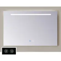Sanicare Spiegel tutti 80 cm met led 1 horizontale strook en spiegelverwarming met lijst aluminium