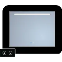 Sanicare Tutti LT1 spiegel zwart met verwarming, verlichting en touch bediening 85cm