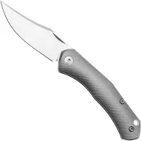 GiantMouse ACE Jutland JUTLAND-SJ-TI, Satin CPM S90V Grey Milled Titanium zakmes, Ansø en Voxnaes design