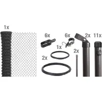 Alberts Draadgaasafrastering Hoogte: 80 - 200 cm, totale lengte: 15 - 100 m, voor plaatsing in beton (set)