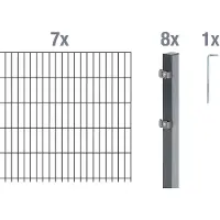 Alberts Dubbelstaafmat hekwerk Basisset Hoogte: 80 - 160 cm, totale lengte: 4 - 30 m, voor plaatsing in beton (set)