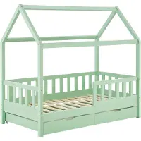 Juskys Kinderbed Marli - 80 x 160 cm - Mint - Incl. bedlades