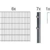 Alberts Dubbelstaafmat hekwerk Basisset Hoogte: 80 - 160 cm, totale lengte: 4 - 30 m, voor plaatsing in beton (set)