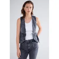 Summum Woman Denim Gilet Cotton Black Denim Black Denim Maat: 38 | Gilets Outlet | Dames | Zwart