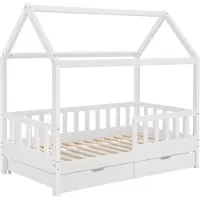 Juskys Kinderbed Marli - 80 x 160 cm - Wit - Incl. bedlades
