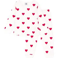 Petit Bateau Kinderpyjama van fleece met hartjesprint