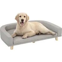 PawHut hondenbank - voor grotere huisdieren - 98x67x25 cm - grijs