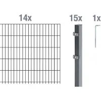 Alberts Dubbelstaafmat hekwerk Basisset Hoogte: 80 - 160 cm, totale lengte: 4 - 30 m, voor plaatsing in beton (set)